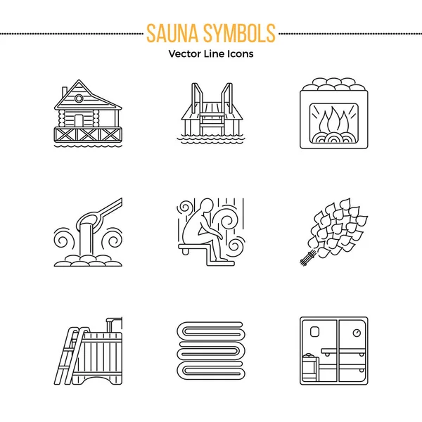 Szauna téma Icon Set — Stock Vector