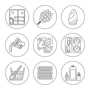 Sauna Tema Icon Set