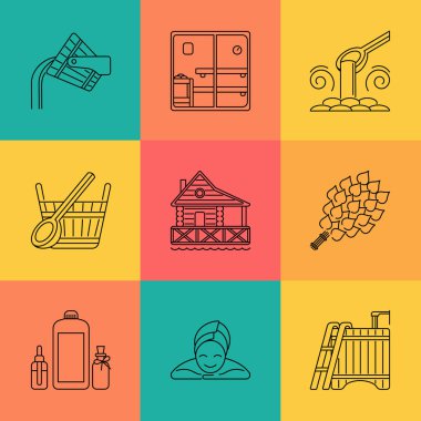 Sauna Tema Icon Set