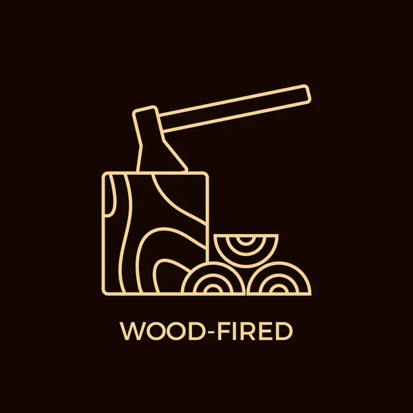 Modern Line Style Wood-Fired Logotype Template. — Stock Vector