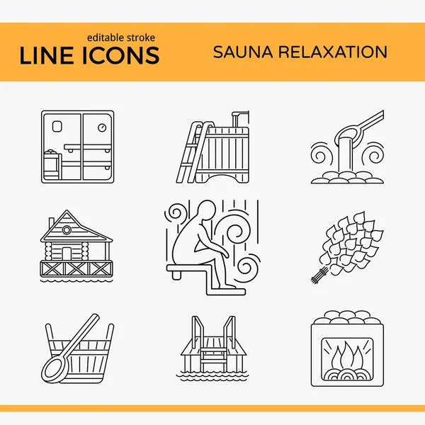 Sauna Tema Icon Set