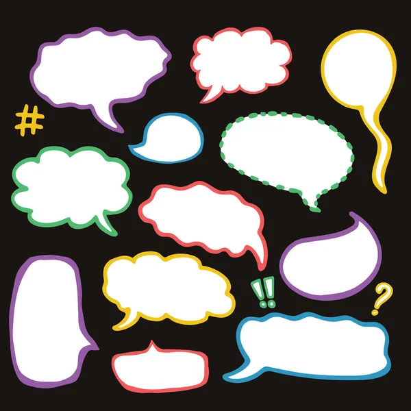 Set of Sketched Speech Bubbles — Stock Vector