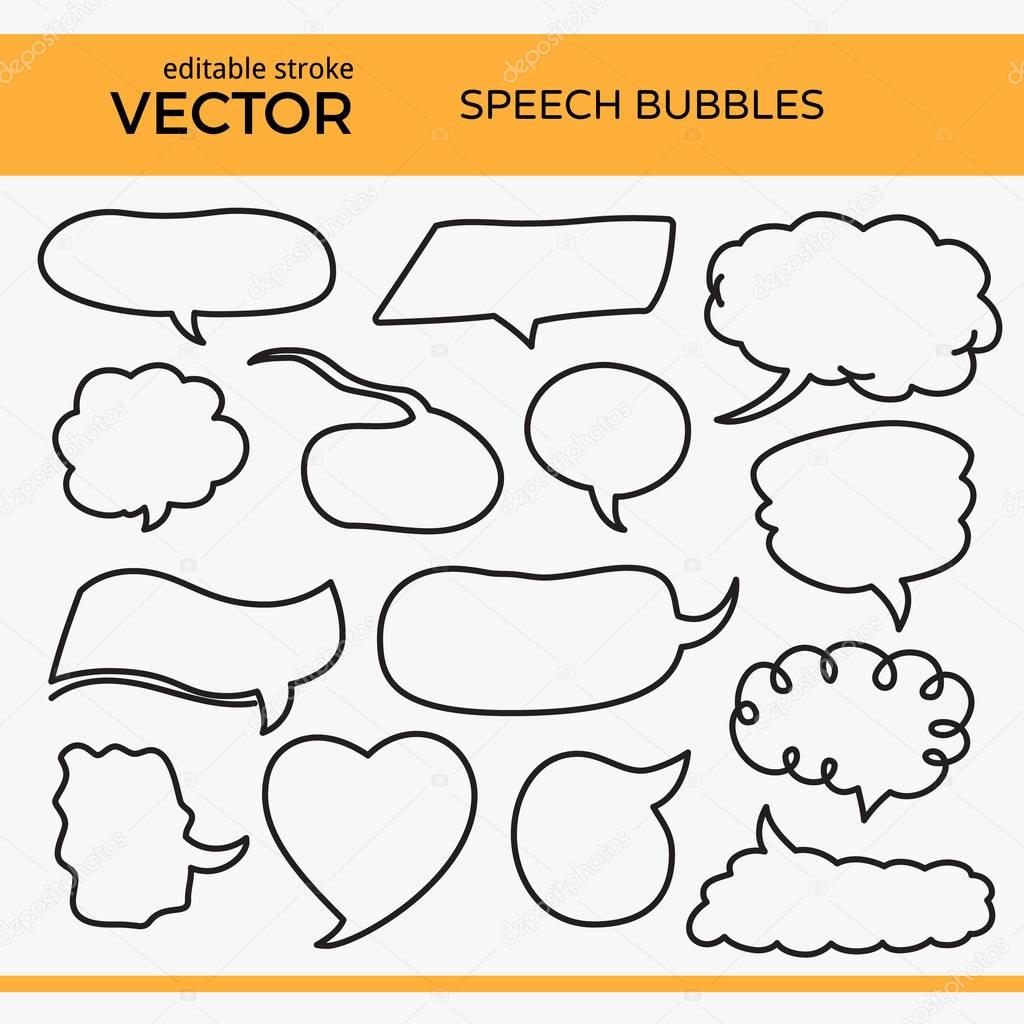 Sketched Speech Bubbles with Editable Stroke