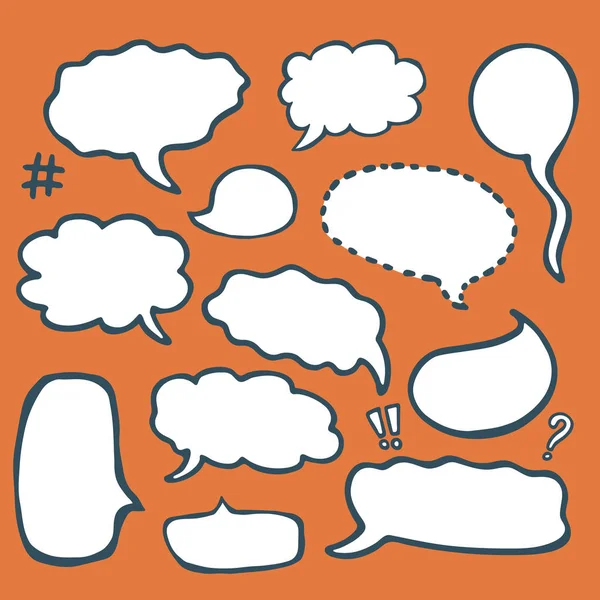 Set of Sketched Speech Bubbles — Stock Vector