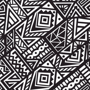 Soyut vektör Dikişsiz desen Etnik tarzda