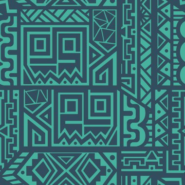 Soyut vektör Dikişsiz desen Etnik tarzda