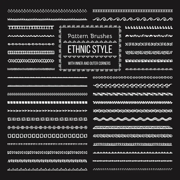 Etnik tarzı desen fırça seti