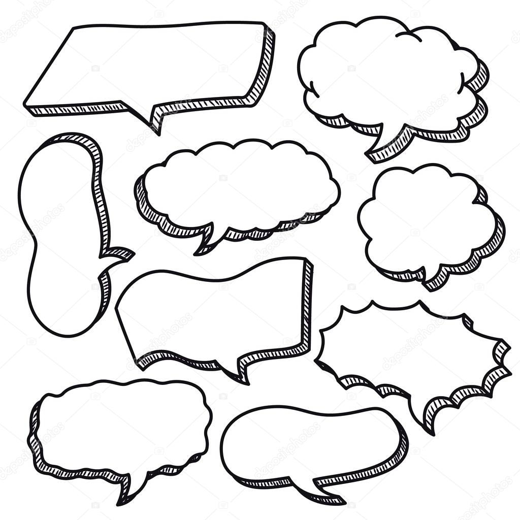 Set of Sketched Speech Bubbles