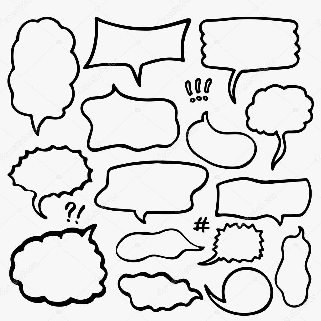 Set of Sketched Speech Bubbles