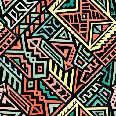 Soyut vektör Dikişsiz desen Etnik tarzda
