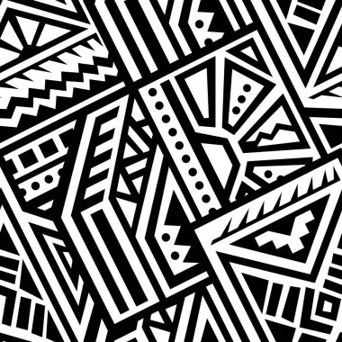 Soyut vektör Dikişsiz desen Etnik tarzda