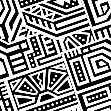 Soyut vektör Dikişsiz desen Etnik tarzda