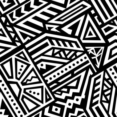Soyut vektör Dikişsiz desen Etnik tarzda