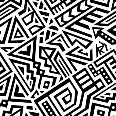 Soyut vektör Dikişsiz desen Etnik tarzda