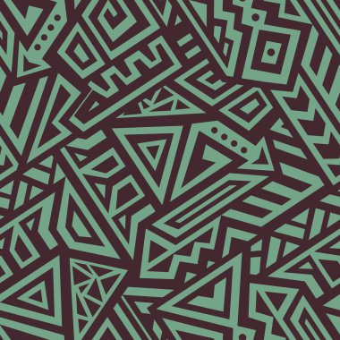 Soyut vektör Dikişsiz desen Etnik tarzda