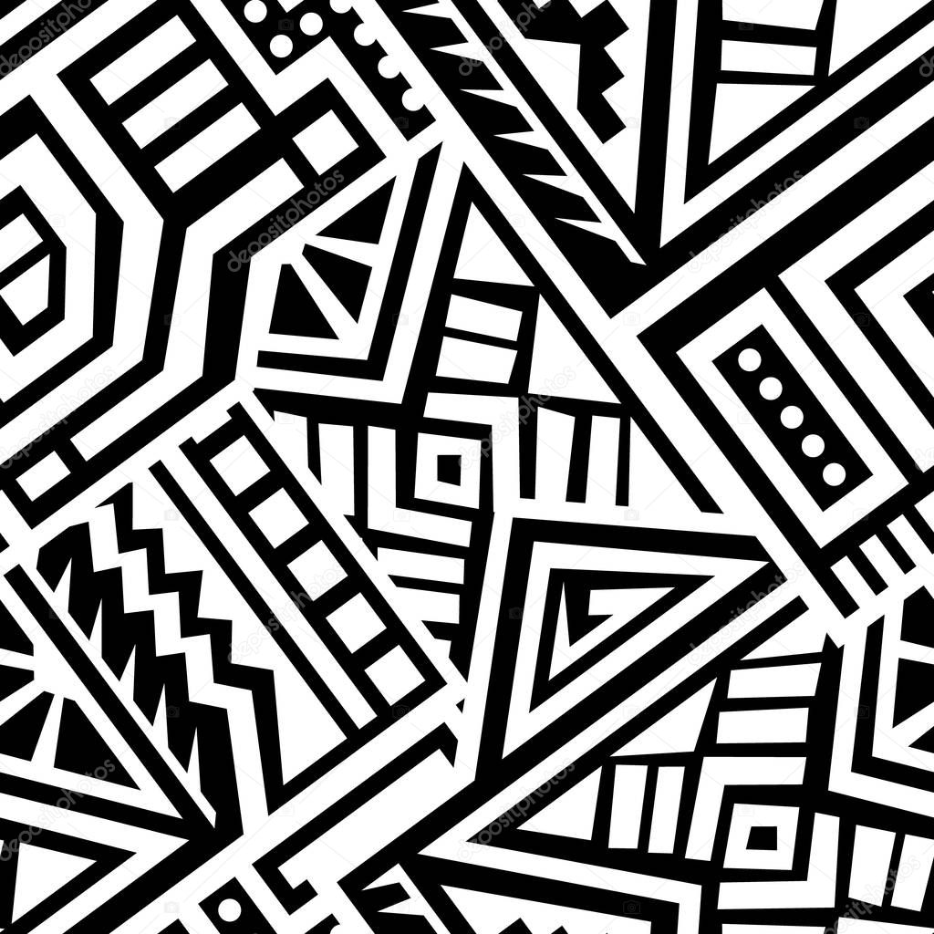 Abstract Vector Seamless Pattern in Ethnic Style