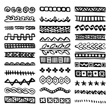 Set of Hand Drawn Vector Dividers clipart