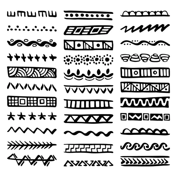 Set of Hand Drawn Vector Dividers — Stock Vector