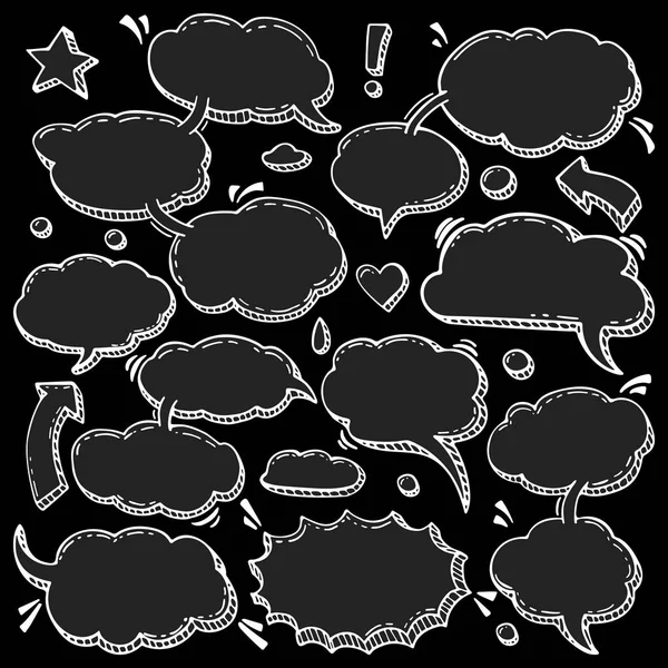 Coleção de bolhas de fala desenhadas à mão — Vetor de Stock