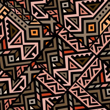 Soyut vektör Dikişsiz desen Etnik tarzda