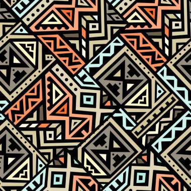 Soyut vektör Dikişsiz desen Etnik tarzda