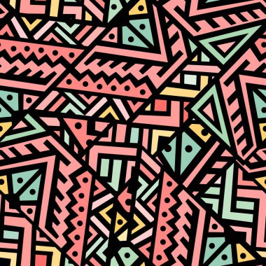 Soyut vektör Dikişsiz desen Etnik tarzda