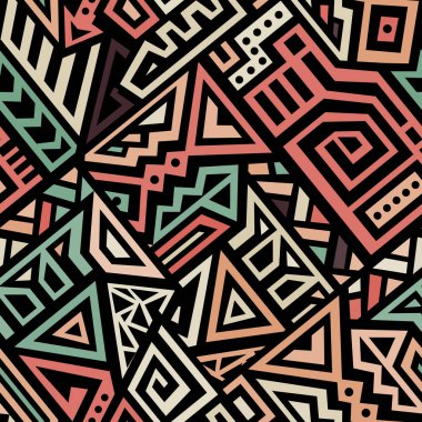Soyut vektör Dikişsiz desen Etnik tarzda