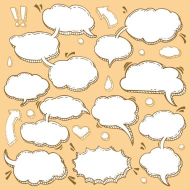 Tahsilat elin konuşma balonları çizilmiş