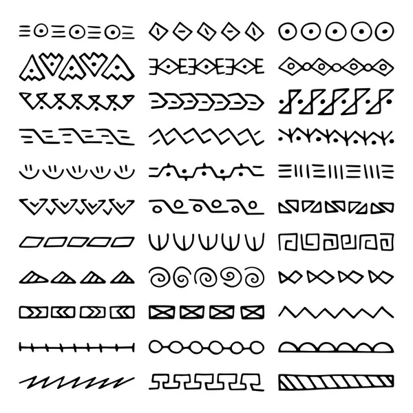 Set of Hand Drawn Vector Dividers — Stock Vector