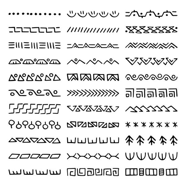 Set of Hand Drawn Vector Dividers — Stock Vector