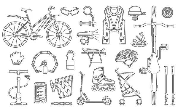 Juego de elementos de diseño de tema de bicicleta — Vector de stock