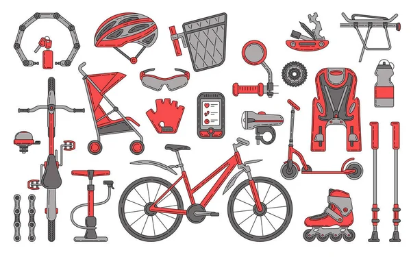 Набор элементов дизайна велосипедов — стоковый вектор