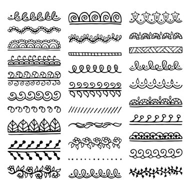 Elle çizilmiş vektör bölücüler Set