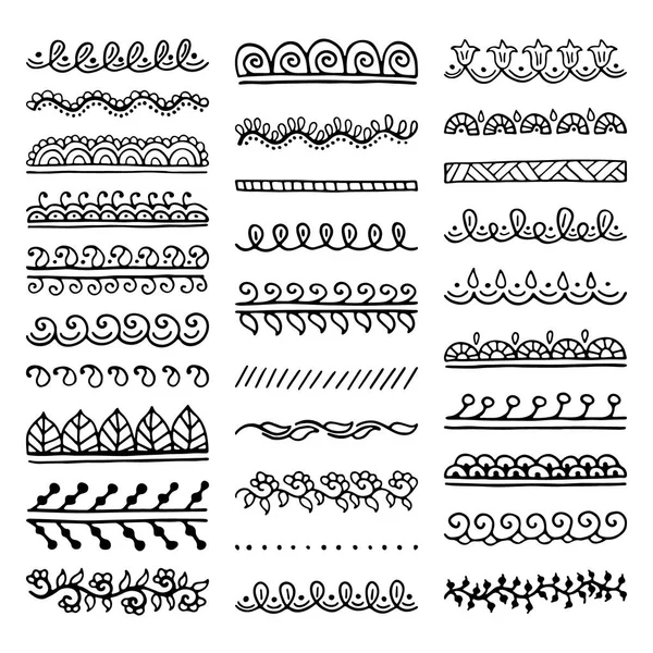 Conjunto de divisores de vetores desenhados à mão —  Vetores de Stock