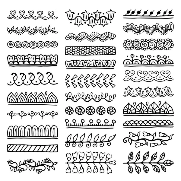 Hand getrokken Vector Dividers Set — Stockvector