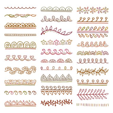 Elle çizilmiş vektör bölücüler Set