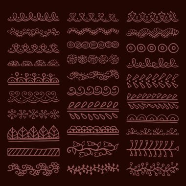 Elle çizilmiş vektör bölücüler Set