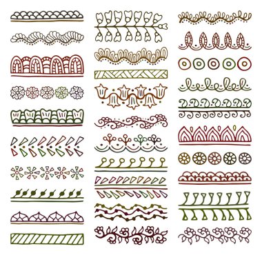 Elle çizilmiş vektör bölücüler Set