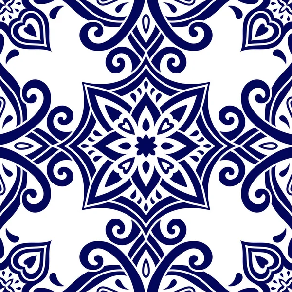 Azulejos Azulejos Vector patrón sin costura — Archivo Imágenes Vectoriales