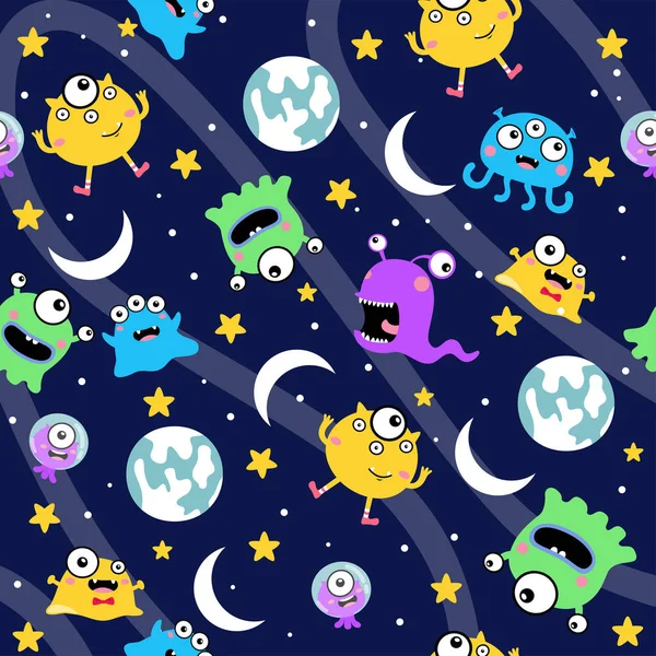 Cute Monster Characters Collection Funny Expression Kids — 스톡 벡터