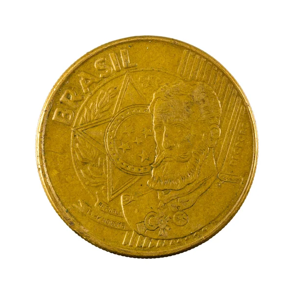 Бразильських Кентавових Монет 2010 Лицьовий Бік Ізольований Білому Тлі — стокове фото