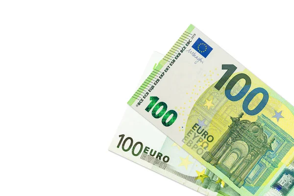 Mintegy 100 Eurobankjegy Második Kiadás Amely Közgazdaságtant Jelöli Másolási Hellyel — Stock Fotó