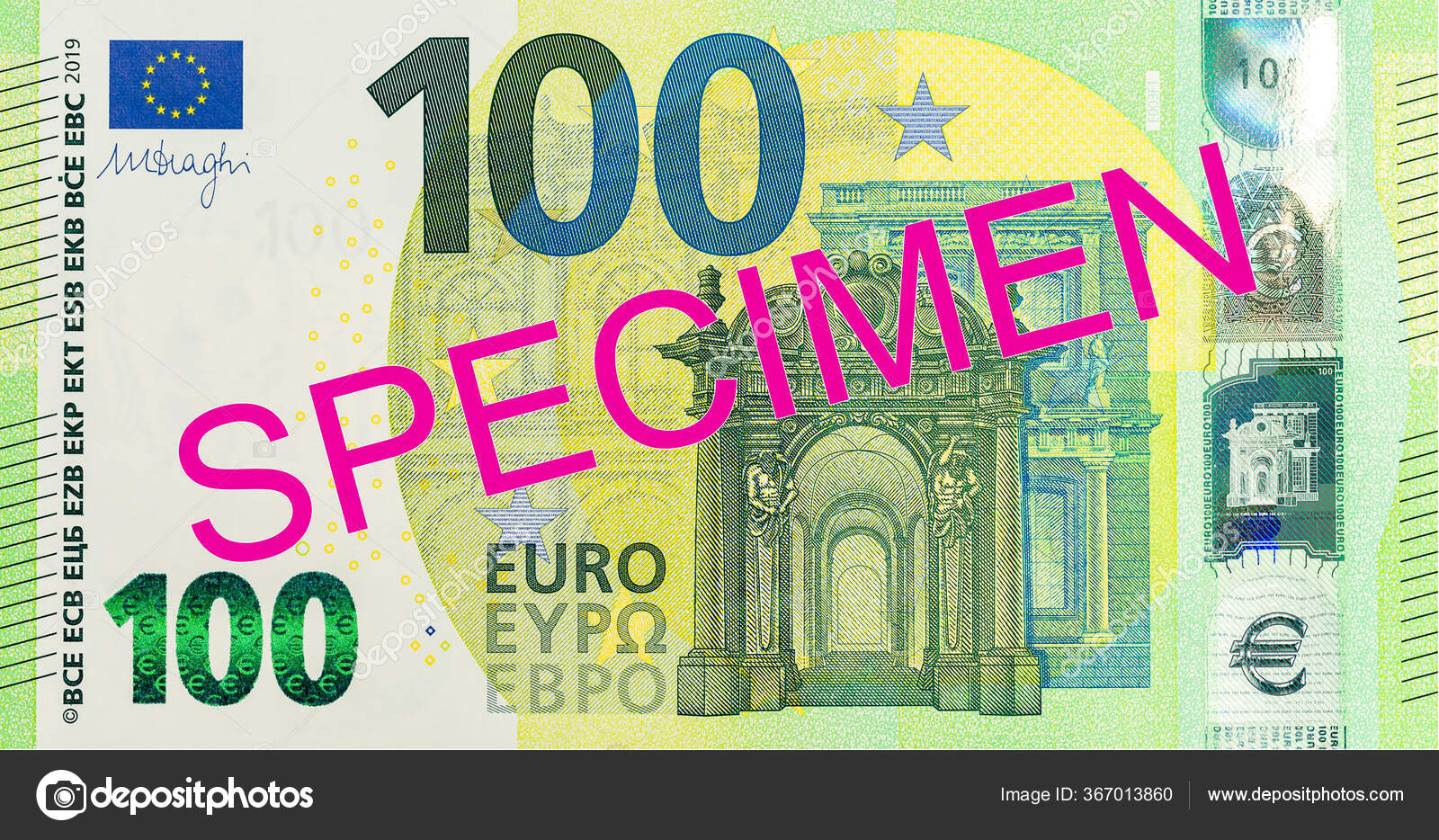 100欧元纸币第二版对面——图库图片© HenningMarquardt #367013860