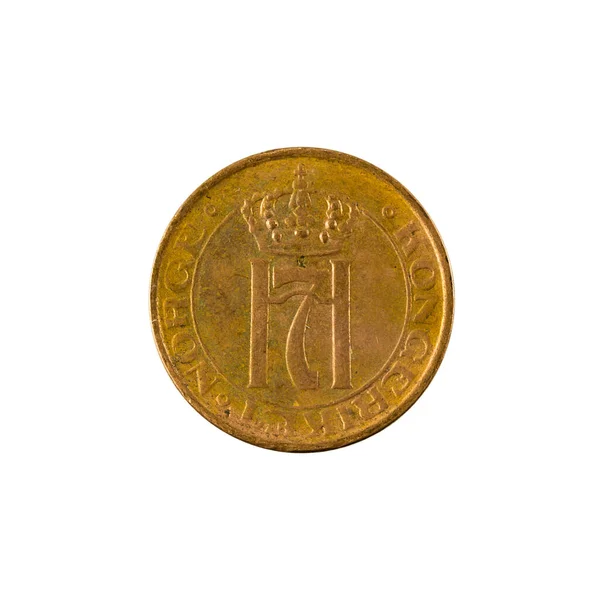 Norwegian Οere Coin 1938 Αντίστροφη Απομονωμένη Λευκό Φόντο — Φωτογραφία Αρχείου