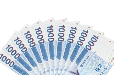 Yaklaşık 1000 Güney Koreli, kopya alanı ile ekonomiyi gösteren banknotlar kazandı.