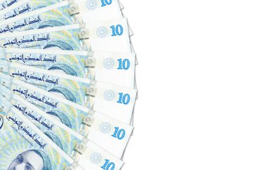 Yaklaşık 10 tunisian dinarı yeni basım banknotlar Kopya alanı ile ekonomiyi gösteren ters gösterge