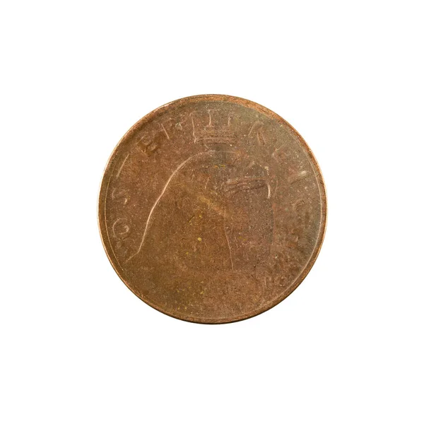 100 Austrian Krone Монета 1924 Зворотний Ізольований Білому Тлі — стокове фото