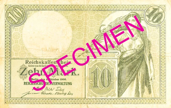 Alman Banknotu 1906 Ters — Stok fotoğraf