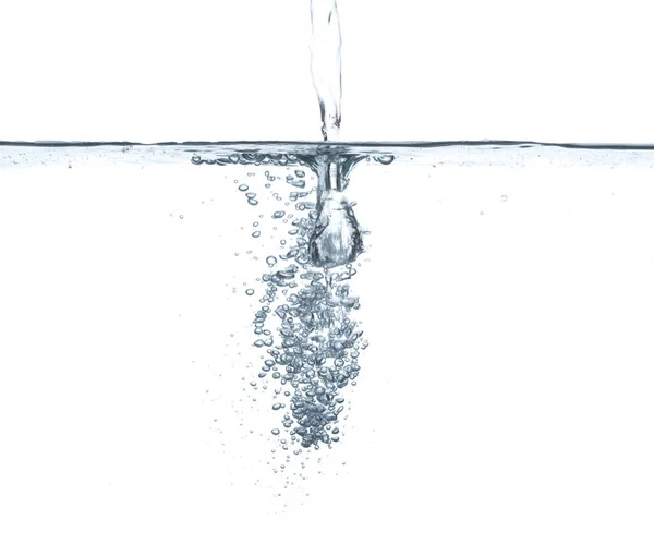 Oppervlak van water met onderwater bubbels Stockfoto