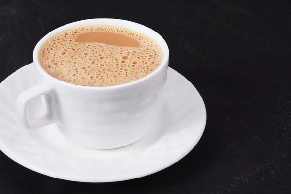 Чашка Горячего Кофе Черном Фоне — стоковое фото